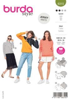 Burda Style Schnittmuster Kapuzenpullover, Sweatshirt und Pullover | Gr. 34-44 | Nählevel: Leicht von Burda
