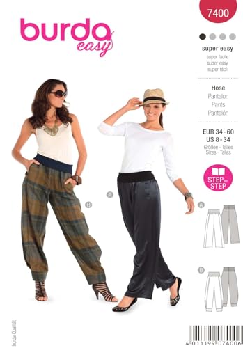 Burda Style Schnittmuster Schlupfhosen mit bequemem Bund | Damen, Gr. 34/36, 58/60 | Nählevel: Sehr leicht Burda Style Schnittmuster Schlupfhosen mit bequemem Bund | Damen, Gr. 34/36, 58/60 | Nählevel: Sehr leicht von Burda