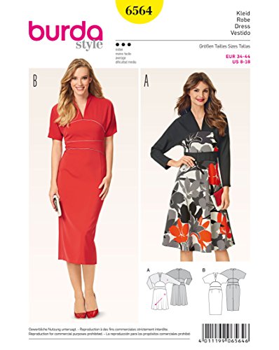 Burda b6564 Schnittmuster Kleid Papier weiß 19 x 13 x 1 cm Burda b6564 Schnittmuster Kleid Papier weiß 19 x 13 x 1 cm von Burda