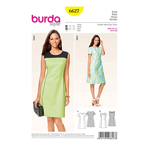 Burda b6627 Schnittmuster Kleid Papier weiß 19 x 13 x 1 cm von burdastyle
