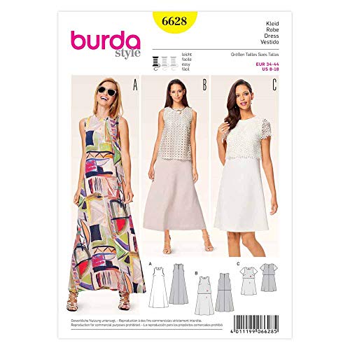 Burda b6628 Schnittmuster Kleid Papier weiß 19 x 13 x 1 cm von burdastyle