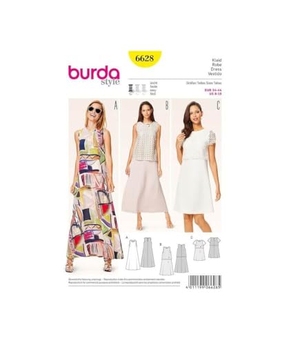 Burda b6628 Schnittmuster Kleid Papier weiß 19 x 13 x 1 cm von burdastyle