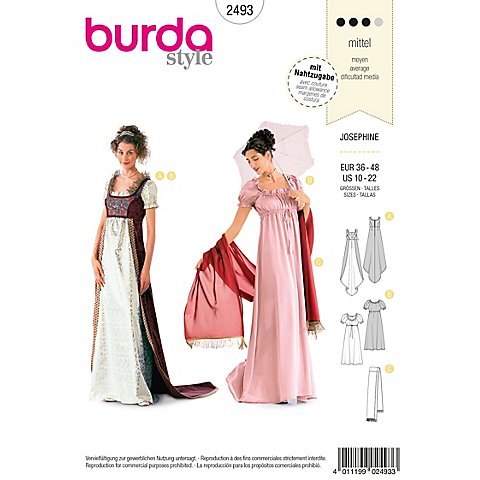 burda Schnitt 2493 "Kleid Josephine" von Burda