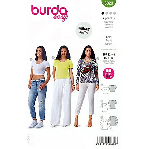 burda Schnitt 6820 "Basic Shirt" von Burda