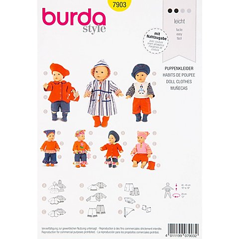 burda Schnitt 7903 "Puppenkleider" von Burda