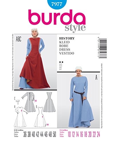 Burda Style Schnittmuster #7977 Damen Karneval Kostüm Burgdame Königin Magd Gr.36-50 Nählevel 2 (leicht) Burda Style Schnittmuster #7977 Damen Karneval Kostüm Burgdame Königin Magd Gr.36-50 Nählevel 2 (leicht) von burdastyle