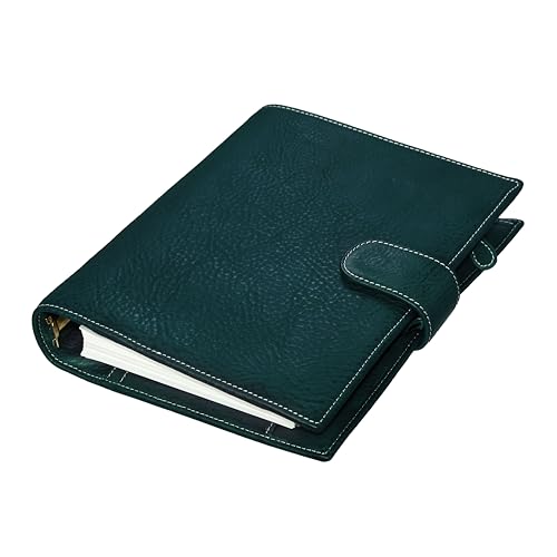 Burxxong Minerva A5-Organizer, echtes Leder, Tagebuch, Notizbuch, Stalogie-Ringe, Planer, Taschenformat, Notizbuch mit 25 mm Ordner, Mini-Tagebuch (blau) von Burxxong
