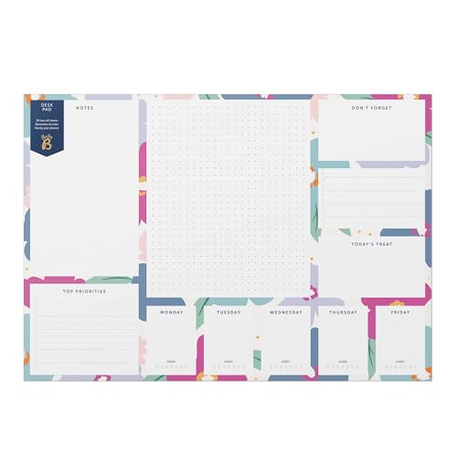 Busy B - A3 Schreibtischunterlage mit 36 abreißbaren Blättern, Erinnerungen, Notizen und praktischem Jahresplaner - Blumenmuster Busy B - A3 Schreibtischunterlage mit 36 abreißbaren Blättern, Erinnerungen, Notizen und praktischem Jahresplaner - Blumenmuster von Busy B