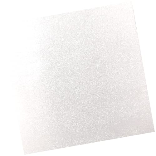 Weißer Glitzer-Karton, 30,5 x 30,5 cm, 10 Blatt, farbiges Kartonpapier für Scrapbooking, Kartenherstellung und Bastelarbeiten (weiß) von BusyPet