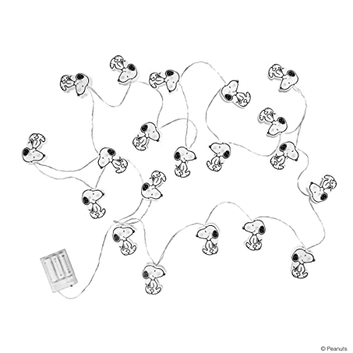 BUTLERS LED Lichterkette Snoopy PEANUTS 20 Lichter Warmweiß (29 cm) mit USB, Batteriebetrieben, Timer, Innendekoration Wohnzimmer von BUTLERS