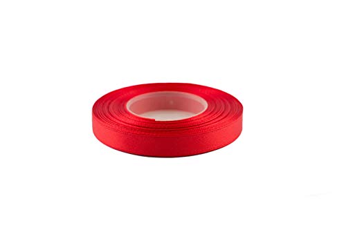 Creativery 32m Satinband 12mm (055 rot) // Schleifenband einseitiges Hochzeit Taufe Deko Band Dekoband Geschenkband 15mm 1,5cm 10mm 1cm von Creativery