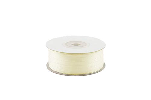 Creativery 91m Rolle Satinband 3mm (004 Creme/Ecru) // Schleifenband einseitiges Hochzeit Taufe Deko Band Dekoband Geschenkband von Creativery
