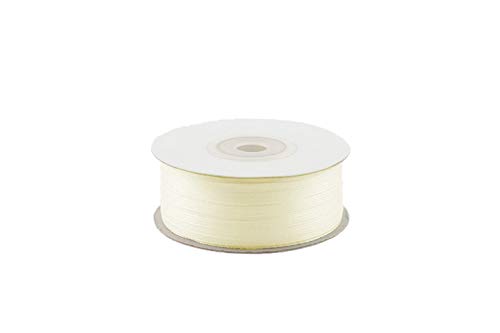 91m Rolle Satinband 3mm (004 creme/ecru) // Schleifenband einseitiges Hochzeit Taufe Deko Band Dekoband Geschenkband von Creativery