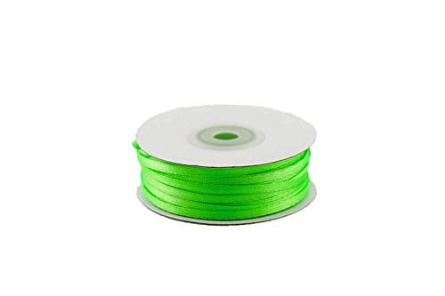 Creativery 91m Rolle Satinband 3mm (075 Apfel grün) // Schleifenband einseitiges Hochzeit Taufe Deko Band Dekoband Geschenkband von Creativery