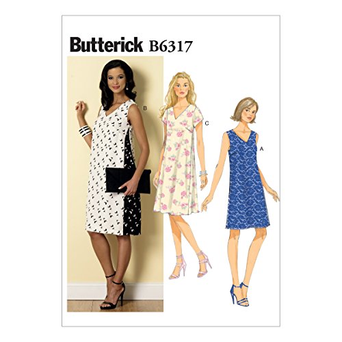 Butterick Pattern Butterick Schnittmuster 6317 A5, Damenkleid, Größen 6-14, Viskose, (6-8-10-12-14) von Butterick Pattern