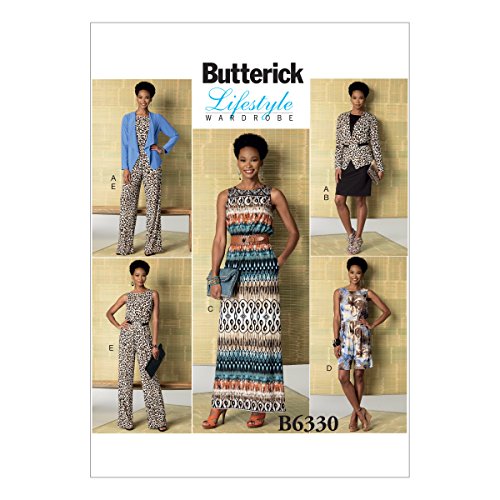 Butterick Pattern Butterick-Muster 6330 ZZ, Damen-Jacke, Kleid und Overall, Größen LRG-XXL X XX-Large von Butterick