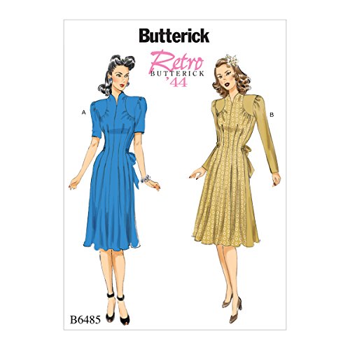 Butterick Patterns 6485 A5 Misses Kleid Schnittmuster, Mehrfarbig, Größen 6–14 von Butterick