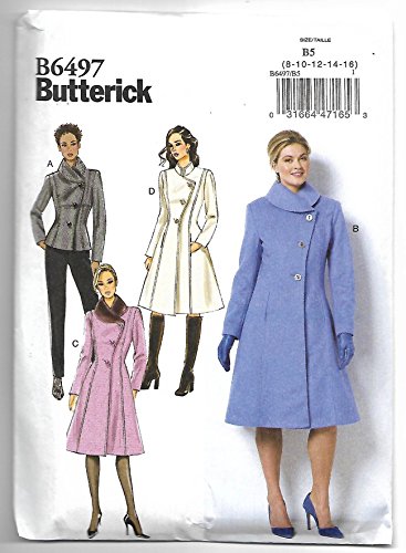 Butterick Patterns 6497 B5 Misses/Miss Petite Jacke und Mantel Schnittmuster, mehrfarbig, Größen 8–16 Butterick Patterns 6497 B5 Misses/Miss Petite Jacke und Mantel Schnittmuster, mehrfarbig, Größen 8–16 von Butterick