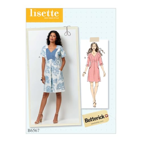 Butterick Patterns 6567 A5 Größen 6–14 Damenkleider, Tissue, mehrfarbig, 17 x 0,5 x 22 cm Butterick Patterns 6567 A5 Größen 6–14 Damenkleider, Tissue, mehrfarbig, 17 x 0,5 x 22 cm von Butterick