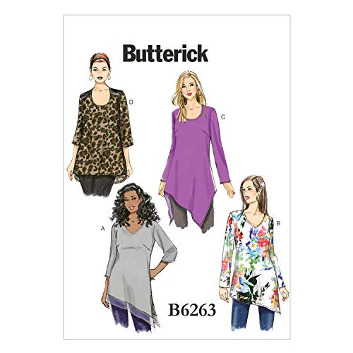 Butterick Patterns Butterick Pattern 6263 KK, Damen-Tunika, Größen 26W-28W-30W-32W, Georgette, Mehrfarbig von Butterick