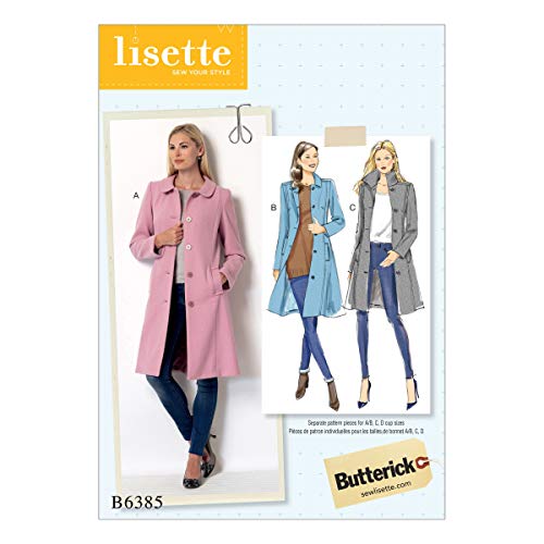 Butterick Patterns Butterick 6385 E5 Schnittmuster Coat, Mehrfarbig, Größen 14–22 von Butterick