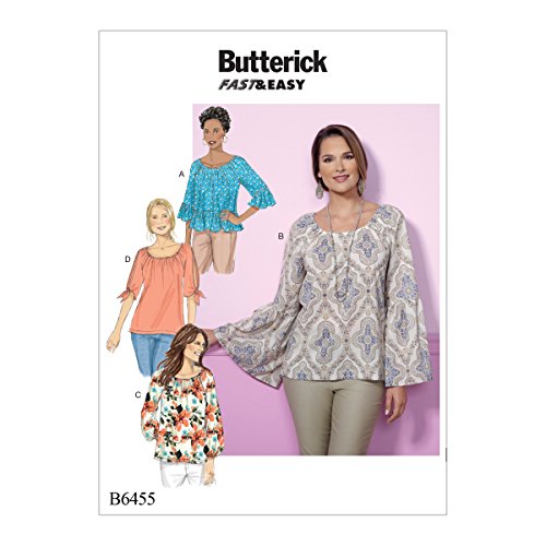 Butterick Patterns Butterick Schnittmuster 6455 Y, Top, Größen xsm-med, Mehrfarbig von Butterick