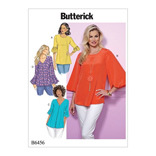 Butterick Patterns Butterick Schnittmuster 6456 E5, Top, Größen 14–22, Mehrfarbig von Butterick