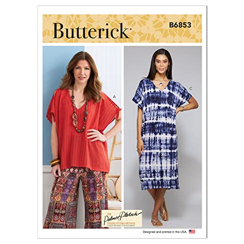 BUTTERICK B6853Y Tunika und Kleid für Damen, Code B6853 Schnittmuster, mehrfarbig, Sizes XSM-SML-MED von Butterick