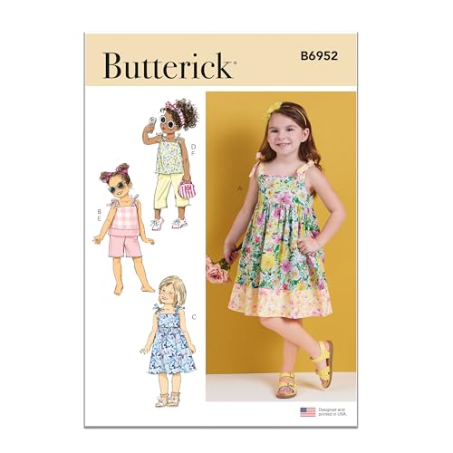 BUTTERICK B6952A Kinder Kleider, Tops, Shorts und Hosen A (3-4-5-6-7-8) von Butterick
