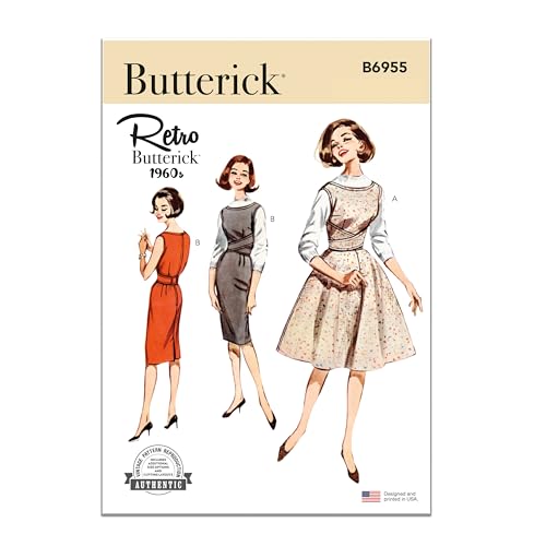 BUTTERICK B6955B5 Damen-Pullover mit flachem Ausschnitt, B5 (36-38-40-42) von Butterick