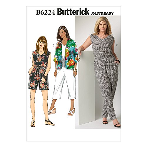 BUTTERICK Schnittmuster, Viskose, KK (26W-28W-30W-32W) von Butterick