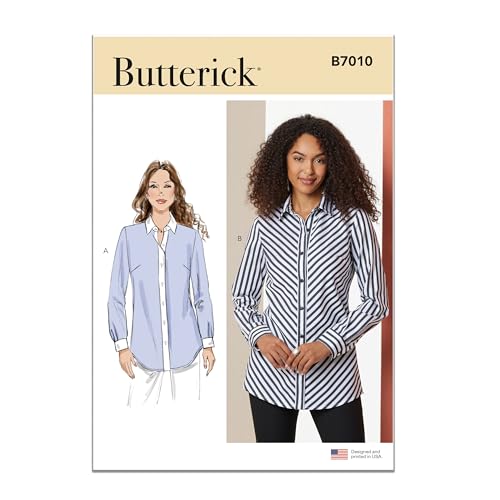 BUTTERICK Schnittmuster B7010R5 Damenhemden R5 (42-44-46-18-20-22) von Butterick