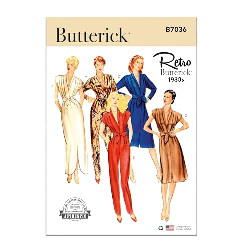 BUTTERICK Schnittmuster B7036U5 Overall, Kleid und Schärpe für Damen, U5 (44-46-50-52) von Butterick