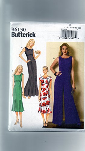 Butterick Patterns 6130, Misses Dress and Jumpsuit,Sizes, Multi-Colour, E5 (14-16-18-20-22) von Butterick
