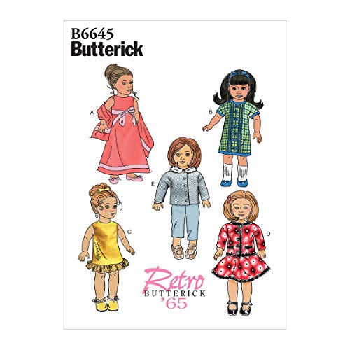 Butterick B6645OSZ Schnittmuster für Puppenkleidung, 45,7 cm, Einheitsgröße von Butterick