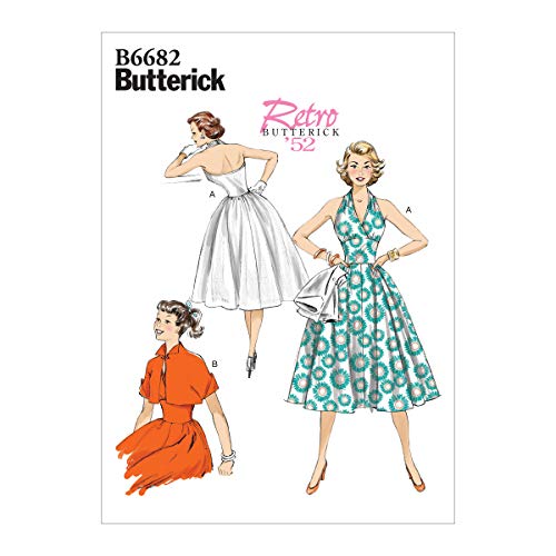Butterick B6682E5 Schnittmuster für Damenkleid und Jacke, Papier, weiß, Sizes 14-22 von Butterick