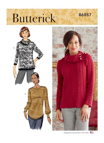 Butterick B6857A Damen Top/Weste A (XS-S-M-L-XL-XXL), Papier von Butterick