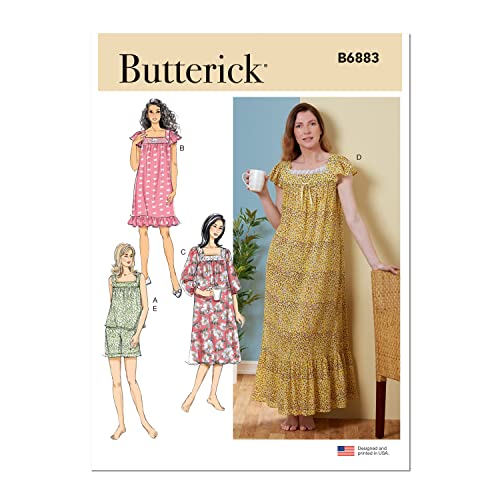 Butterick B6883Y Nachtwäsche für Damen, Größe XS, S, M, Papier von Butterick