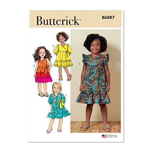 Butterick B6887A Kinderkleid A (2-3-4-5-6), Papier von Butterick