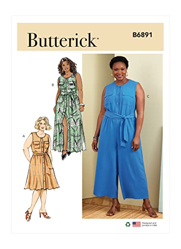 Butterick B6891KK Übergröße Kleid KK (26W-28W-30W-32W) von Butterick