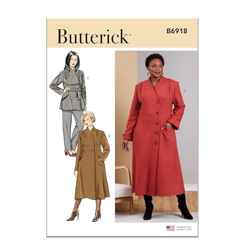 Butterick Schnittmuster-Set für Damenmantel, Design Code B6918, Größen 20W-22W-24W-26W-28W von Butterick