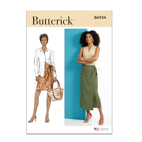 Butterick B6934A Damen Wickelrock in zwei Längen A (XS-S-M-L-XL-XXL) von Butterick