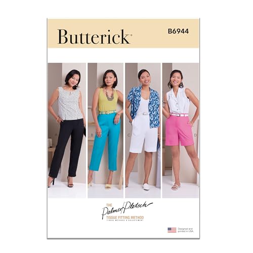 Butterick B6944B5 Misses' Pants Schnittmuster-Set von Palmer/Pletsch, Design-Code B6944, Papier, Mehrfarbig, Sizes 8-10-12-14-16 Butterick B6944B5 Misses' Pants Schnittmuster-Set von Palmer/Pletsch, Design-Code B6944, Papier, Mehrfarbig, Sizes 8-10-12-14-16 von Butterick