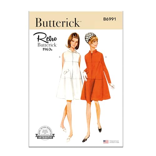 Butterick B6991K5 1960er Vintage Damen Einteiliges Schnittmuster-Paket, Designcode B6991, Größen 36-38-40-42-44 von Butterick
