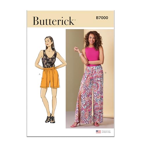 Butterick B7000K5 Schnittmusterpaket für Damen-Shorts und Hosen, leicht zu nähen, Designcode B7000, Größen 36-38-40-42-44 von Butterick