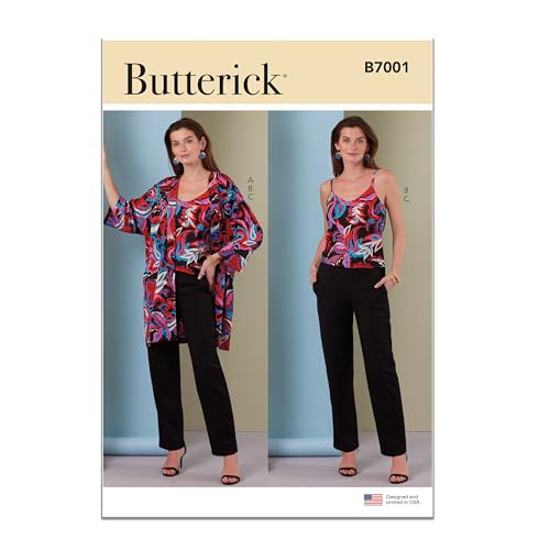 Butterick B7001U5 Schnittmuster-Paket für Damenjacke, Camisole und taillierte Hosen, leicht zu nähen, Designcode B7001, Größen 44-46-48-50-52 Butterick B7001U5 Schnittmuster-Paket für Damenjacke, Camisole und taillierte Hosen, leicht zu nähen, Designcode B7001, Größen 44-46-48-50-52 von Butterick
