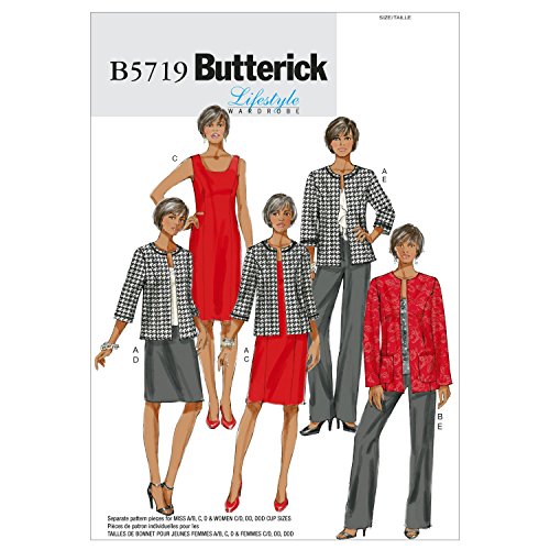 Butterick BTK 5719 RR(18W-20W-22W-24W) B5719 Schnittmuster zum Nähen, Elegant, Extravagant, Modisch von Butterick