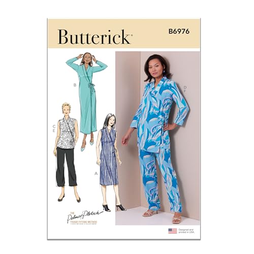 Butterick B6976B5 Easy-to-make Misses' Wrap Dress and Straight Leg Pants Lounge Set Schnittmuster-Paket von Palmer/Pletsch, Design-Code B6976, Papier, mehrfarbig, Sizes 8-10-12-14-16 Butterick B6976B5 Easy-to-make Misses' Wrap Dress and Straight Leg Pants Lounge Set Schnittmuster-Paket von Palmer/Pletsch, Design-Code B6976, Papier, mehrfarbig, Sizes 8-10-12-14-16 von Butterick