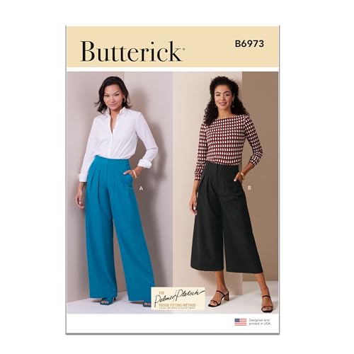 Butterick Palmer/Pletsch Schnittmuster-Paket für Damenhosen mit weitem Bein, Designcode B6973, Größen 36-38-40-42-44, mehrfarbig Butterick Palmer/Pletsch Schnittmuster-Paket für Damenhosen mit weitem Bein, Designcode B6973, Größen 36-38-40-42-44, mehrfarbig von Butterick