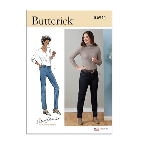 Butterick Palmer/Pletsch Schnittmuster-Set für Damen Jeans, Design Code B6911, Größen 37-34-36-40 von Butterick